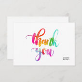 レインボーウォーターカラフルカラーブランドサンキュー サンキューカード (正面/裏面)