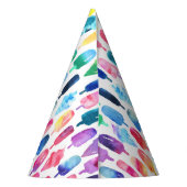 レインボーウォーターカラーアイスクリームアイスポップ誕生日 パーティーハット (裏面)