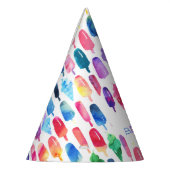 レインボーウォーターカラーアイスクリームアイスポップ誕生日 パーティーハット (左)