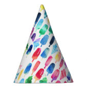 レインボーウォーターカラーアイスクリームアイスポップ誕生日 パーティーハット (右)