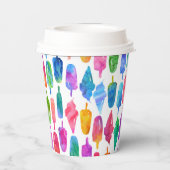 レインボーウォーターカラーアイスクリームポップシクル誕生日 紙コップ (裏面)