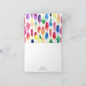 レインボーウォーターカラーアイスクリームポップシクル サンキューカード (内部)