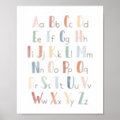 レインボーウォーターカラーアルファベットABCクラスルームDecor ポスター (正面)