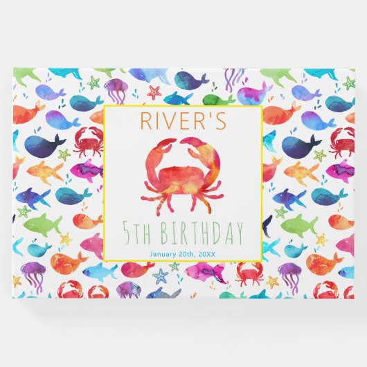 レインボーウォーターカラーアンダーザシーカニゲストブック ゲストブック (正面)