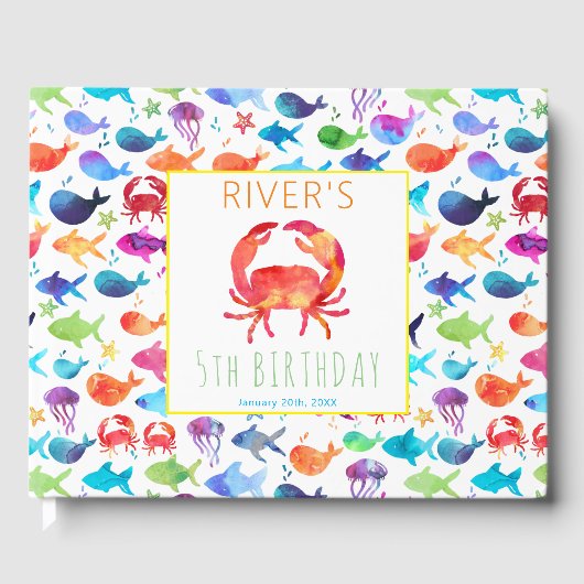 レインボーウォーターカラーアンダーザシーカニゲストブック ゲストブック (正面)