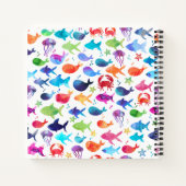 レインボーウォーターカラーアンダーザシーカニゲストブック ノートブック (裏面)