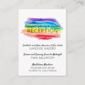 レインボーウォーターカラーウェディングレセプションエンクロージャ エンクロージャーカード (正面)