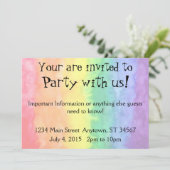 レインボーウォーターカラーウォッシュパーティー時間 招待状 (スタンド正面)