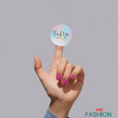 レインボーウォーターカラーエレガントな結婚式ありがとう ラウンドシール