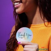 レインボーウォーターカラーエレガントな結婚式ありがとう ラウンドシール