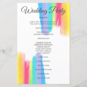 レインボーウォーターカラーエレガントサマー結婚式 プログラム (裏面)