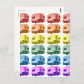 レインボーウォーターカラーカンパートレーラーRV ポストカード (正面/裏面)