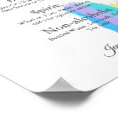 レインボーウォーターカラーシックLGBTQのドリンク結婚メニュー ポスター (角)