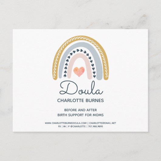 レインボーウォーターカラードゥーラ ポストカード (正面)