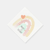 レインボーウォーターカラーハート誕生日ストロークナプキンス スタンダードカクテルナプキン (角)