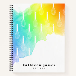 レインボーウォーターカラーバルーンウイスキーレシピ ノートブック