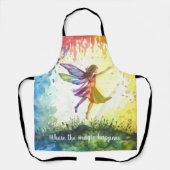 レインボーウォーターカラーフェアリー – マジカルファンタジー エプロン (正面)