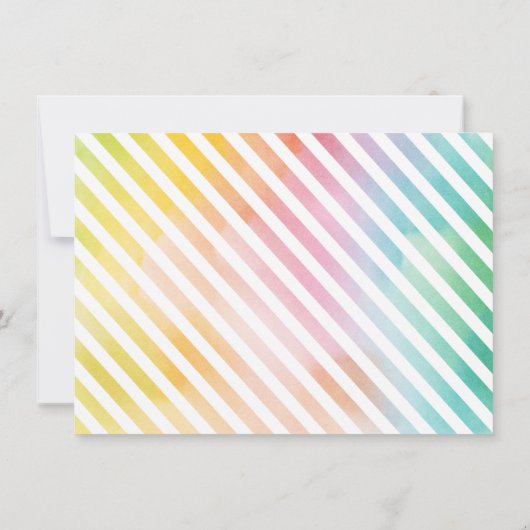 レインボーウォーターカラーフォトカスタムフォトキッズ サンキューカード (裏面)