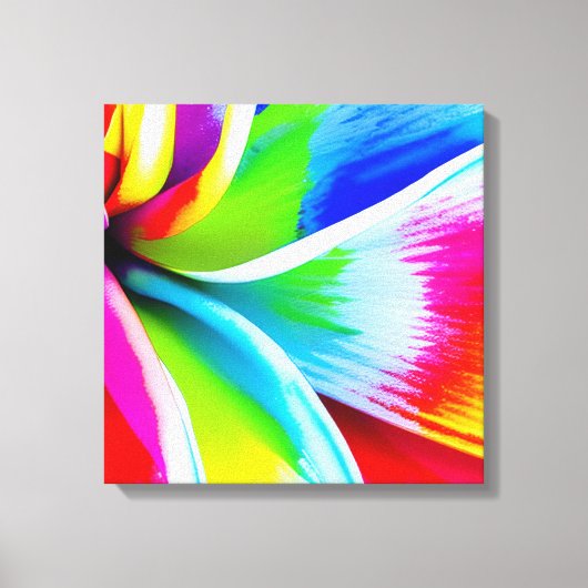 レインボーウォーターカラーフラワーストレッチキャンバス キャンバスプリント (正面)