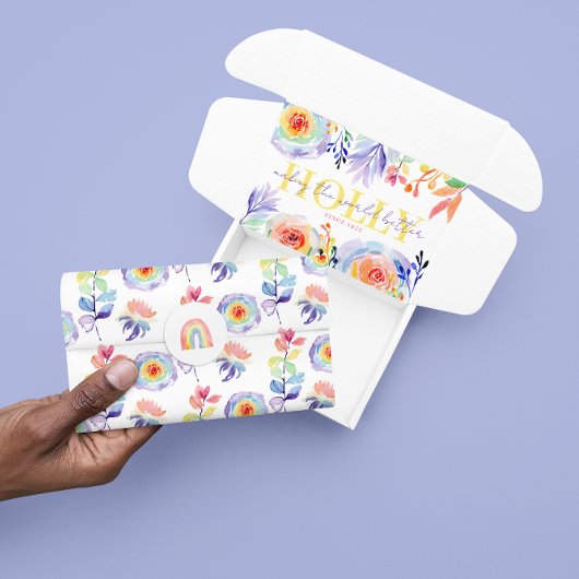 レインボーウォーターカラーフローラティッシュペーパー 薄葉紙