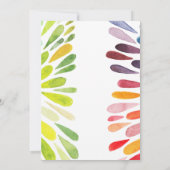 レインボーウォーターカラーブライダルシャワー 招待状 (裏面)