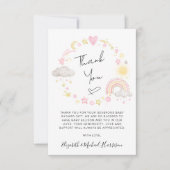 レインボーウォーターカラーベビーガールシャワーサンキューカード サンキューカード (正面)