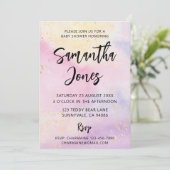 レインボーウォーターカラーベビーシャワー 招待状 (スタンド正面)