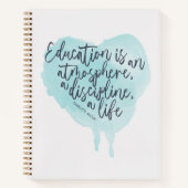 レインボーウォーターカラーホームスクール教育引用文 ノートブック (正面)