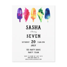 レインボーウォーターカラーポプシクルアイスクリーム誕生日