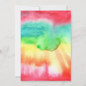 レインボーウォーターカラーポプシクルアイスクリーム誕生日 招待状 (裏面)