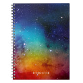 レインボーウォーターカラー宇宙銀河系 ノートブック (正面)