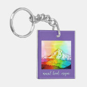 レインボーウォーターカラー山フード キーホルダー (正面左)