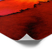 レインボーウォーターカラー山フード ポスター (角)