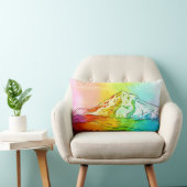 レインボーウォーターカラー山フード ランバークッション (椅子)