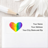 レインボーウォーターカラー洗浄ハート ラベル (インサイチュ)