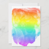 レインボーウォーターカラー洗浄LGBTQ 結婚's 招待状 (裏面)
