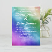 レインボーウォーターカラー結婚式招待状 招待状 (スタンド正面)