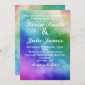 レインボーウォーターカラー結婚式招待状 招待状 (正面/裏面)