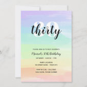 レインボーウォーターカラー誕生日招待状 招待状 (正面)