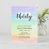 レインボーウォーターカラー誕生日招待状 招待状 (スタンド正面)