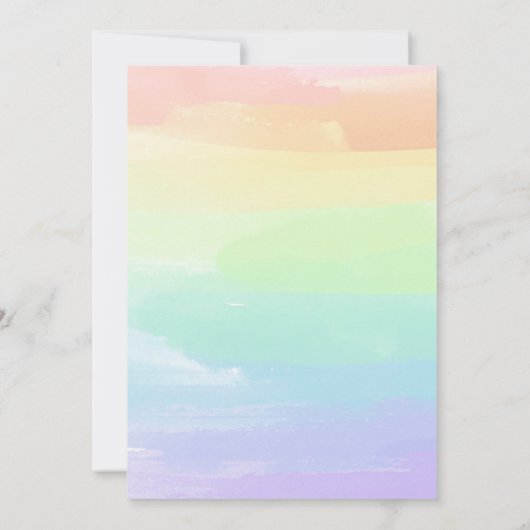 レインボーウォーターカラー誕生日招待状 招待状 (裏面)