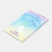レインボーウォーターカラー&ホワイトユニコーンパーソナライズされた ポストイット (アングル)