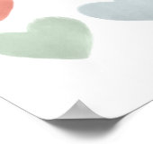 レインボーウォーターハート子供部屋ポスター ポスター (角)