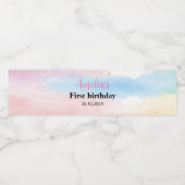 レインボーウォーターボトルラベル誕生日パーティー ペットボトルラベル (シングルラベル)