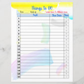 レインボーウォーター勉強プランナーとThings to DO (裏面)