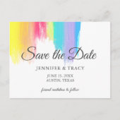 レインボーウォーター絵を描カラーストロークゲイプライド結婚ズ 案内ポストカード (正面)