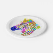 レインボーウォーター絵を描カラー（ばちゃばちゃ）跳ねるゼブラグラフィック ペーパープレート (アングル)