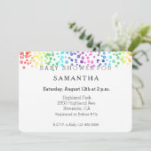 レインボーウォーター色の紙吹雪ベビーシャワー 招待状 (スタンド正面)