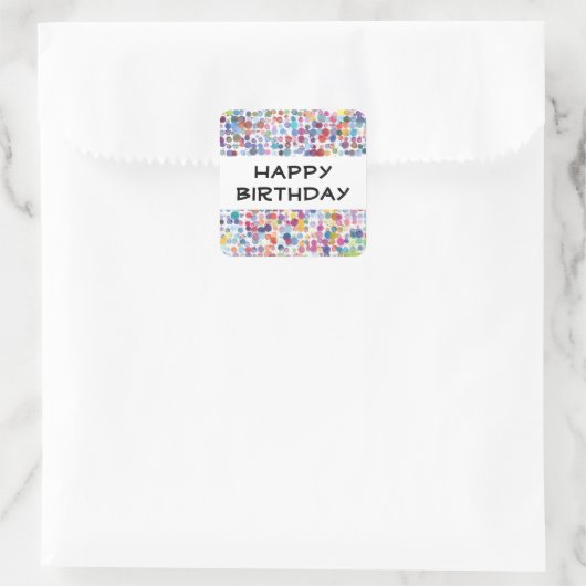 レインボーウォーター色の絵を描水玉模様 スクエアシール (バッグ)