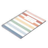 レインボーウォーター色ストライプノート ノートブック (左側)